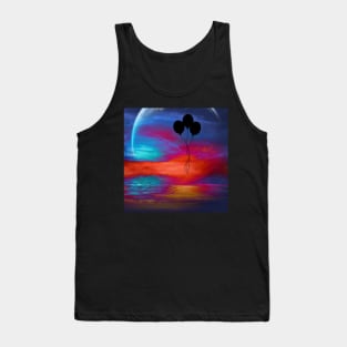 Silhouette Balloons During A Dynamic Sunset Tank Top